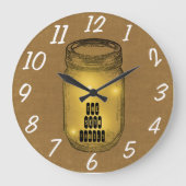 Fireflies in Mason Jar Große Wanduhr (Vorderseite)
