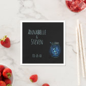 Fireflies in Mason Jar Personalisiert Wedding Serviette (Beispiel)