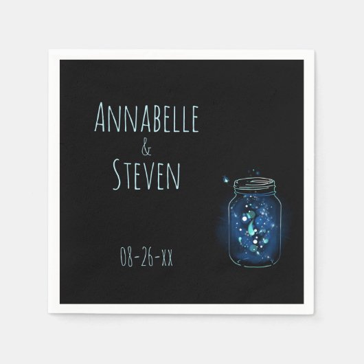 Fireflies in Mason Jar Personalisiert Wedding Serviette (Vorderseite)
