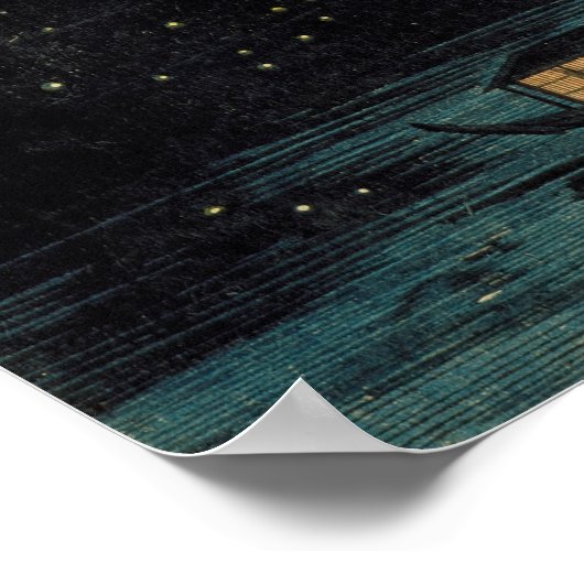 Fireflies in Ochanomizu von Kobayashi Kiyochika Poster (Ecke)