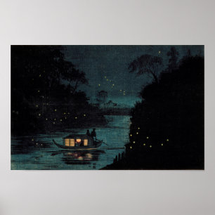 Fireflies in Ochanomizu von Kobayashi Kiyochika Poster