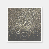 Fireflies Mason Jar Gold und Chalkboard Rustic Serviette (Vorderseite)