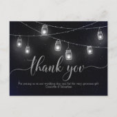 Fireflies Mason Jar Lights Night Sky Vielen Dank Postkarte (Vorderseite)