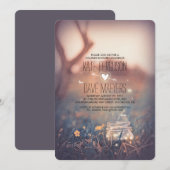 Fireflies Mason Jar Rustic Garden Couples Dusche Einladung (Vorne/Hinten)