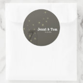 Fireflies Mason Jar Rustic Gastgeschenk Hochzeit S Runder Aufkleber (Tasche)