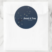 Fireflies Mason Jar Rustic Wedding Blue Stickers (Tasche)