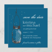 Fireflies & Mason Jar Save the Date (Vorne/Hinten)