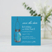 Fireflies & Mason Jar Save the Date (Stehend Vorderseite)
