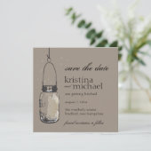 Fireflies & Mason Jar Save the Date (Stehend Vorderseite)