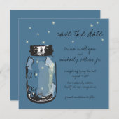 Fireflies & Mason Jar Save the Date (Vorne/Hinten)