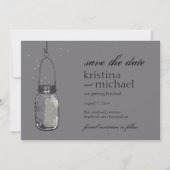 Fireflies & Mason Jar Save the Date (Vorderseite)