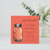 Fireflies & Mason Jar Save the Date (Stehend Vorderseite)