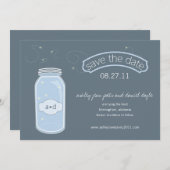 Fireflies & Mason Jar Save the Date (Vorne/Hinten)