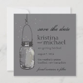 Fireflies & Mason Jar Save the Date (Vorderseite)
