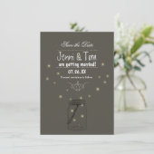 Fireflies Mason Jar Save the Date Einladungskarte Einladung (Stehend Vorderseite)