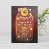 Fireflies & Mason Jar Whimsical Engagement Party Einladung (Stehend Vorderseite)