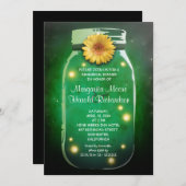 Fireflies & Mason Jar Whimsical Probe Dinner Einladung (Vorne/Hinten)