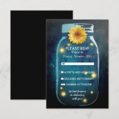 Fireflies & Mason Jar Whimsical Wedding RSVP Karte (Vorne/Hinten)