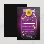 Fireflies & Mason Jar Whimsical Wedding RSVP Karte (Vorne/Hinten)