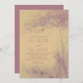 Fireflies Mason Jars Rustic Tree Wedding Einladung (Vorne/Hinten)