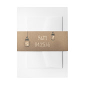 Fireflies Mason Jars Rustic Wedding Einladungsbanderole (Vorderseite Beispiel)
