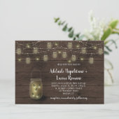 Fireflies Mason Jars String Lights Hochzeit Einladung (Stehend Vorderseite)