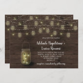 Fireflies Mason Jars String Lights Hochzeit Einladung (Vorne/Hinten)