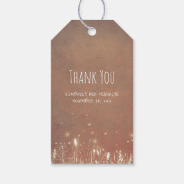 Fireflies Night Meadow Rustic Country Wedding Geschenkanhänger