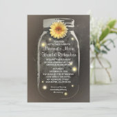 Fireflies & Rustic Mason Jar Whimsical Wedding Einladung (Stehend Vorderseite)