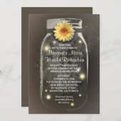Fireflies & Rustic Mason Jar Whimsical Wedding Einladung (Vorne/Hinten)