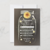 Fireflies & Rustic Mason Jar Whimsical Wedding RSV RSVP Karte (Vorderseite)