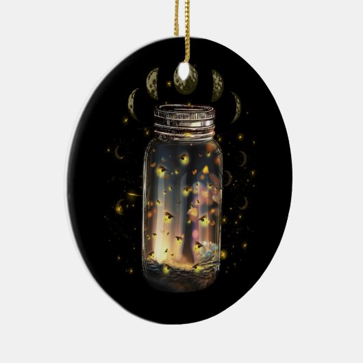 Fireflies-Schläge im Jar-Firefly-Blitzinsekten GL Keramik Ornament (Rechts)
