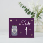 Fireflies und Mason Jar Heart Liebe Tischnummer (Stehend Vorderseite)