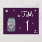 Fireflies und Mason Jar Heart Liebe Tischnummer (Rückseite)