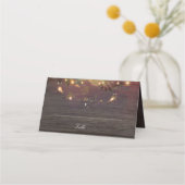 Fireflies und Mason Jar Rustic Wedding Platzkarte (Vorderseite)
