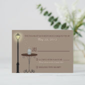 Fireflies und Mason Jar Wedding RSVP Karte (Stehend Vorderseite)