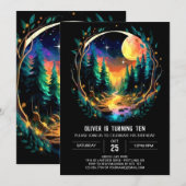 Fireflies Woods Magic Birthday Einladung (Vorne/Hinten)