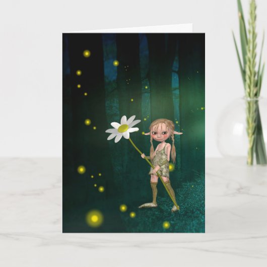 FIREFLIS & ELF MÄDCHEN FANTASY ART GEBURTSTAGSKART KARTE (Vorderseite)