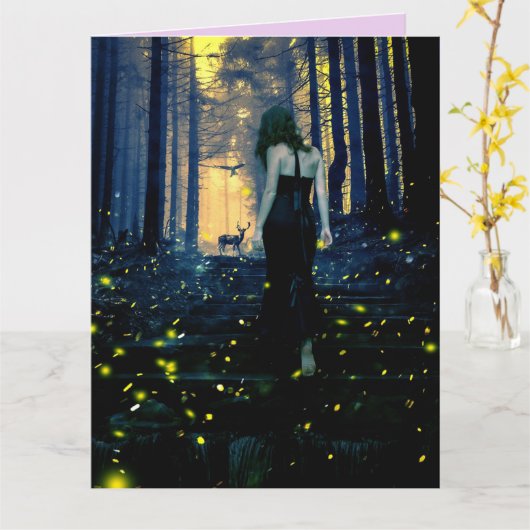 FIREFLIS LIGHTENING BUGS GEBURTSTAG große KARTE (Gelbe Blume)