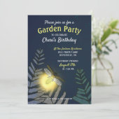 Firefly Birthday Garden Party Einladung (Stehend Vorderseite)