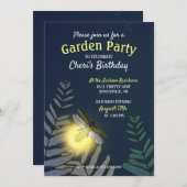 Firefly Birthday Garden Party Einladung (Vorne/Hinten)