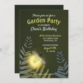 Firefly Birthday Garden Party Einladung (Vorne/Hinten)