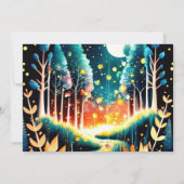 Firefly Fantasy Woodland Baby Shower Einladung (Rückseite)