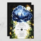 Firefly Fantasy Woodland Geburtstag Einladung (Vorne/Hinten)