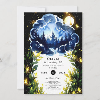 Firefly Fantasy Woodland Geburtstag Einladung