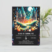 Firefly Fantasy Woodland Geburtstag Einladung (Stehend Vorderseite)