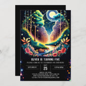Firefly Fantasy Woods Geburtstag Einladung (Vorne/Hinten)