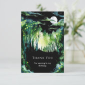 Firefly Glow Woodland Geburtstag Dankeskarte (Stehend Vorderseite)
