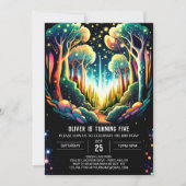 Firefly Glows Forest Birthday Einladung (Vorderseite)