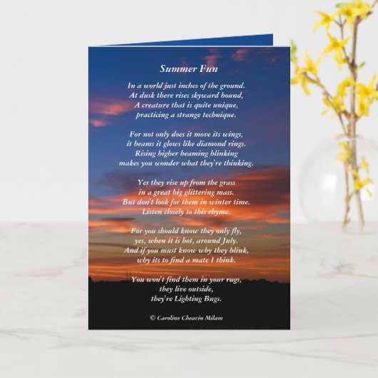 Firefly / Lighting BugFun Karte (Gelbe Blume)